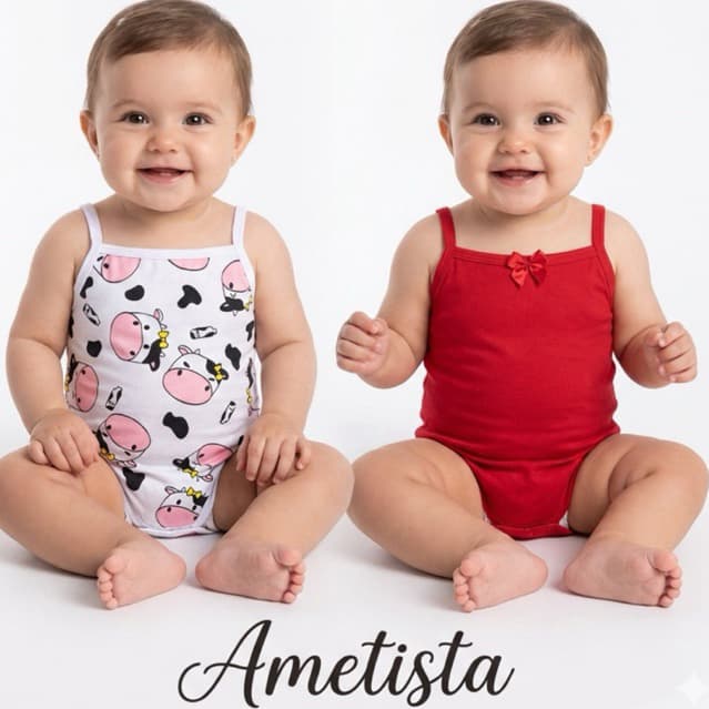 Kit com 2 ou 4 Body Alcinha Bebe Menina Bori Algodão Roupa de Bebê Feminina Moda Infantil Bory Verão