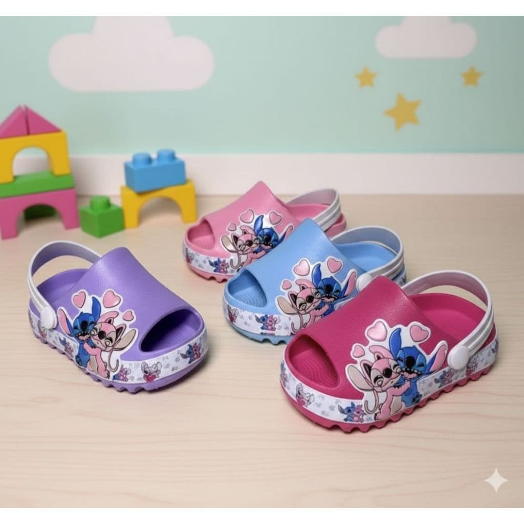 Sandália Stitch Slide Baby Stitch Confortável Macio e Antiderrapante