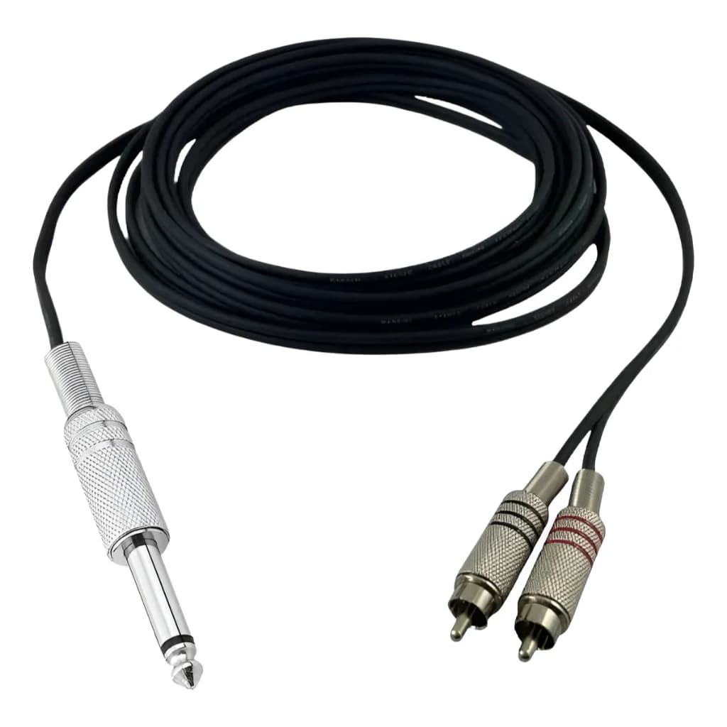 Cabo P10 Mono X 2 Rca  Excelente Qualidade Profissional Mesa Som