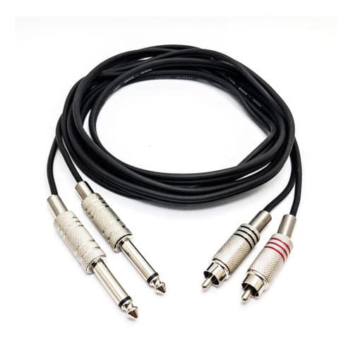 Cabo 2 P10 Mono X 2 Rca Excelente Qualidade Metal