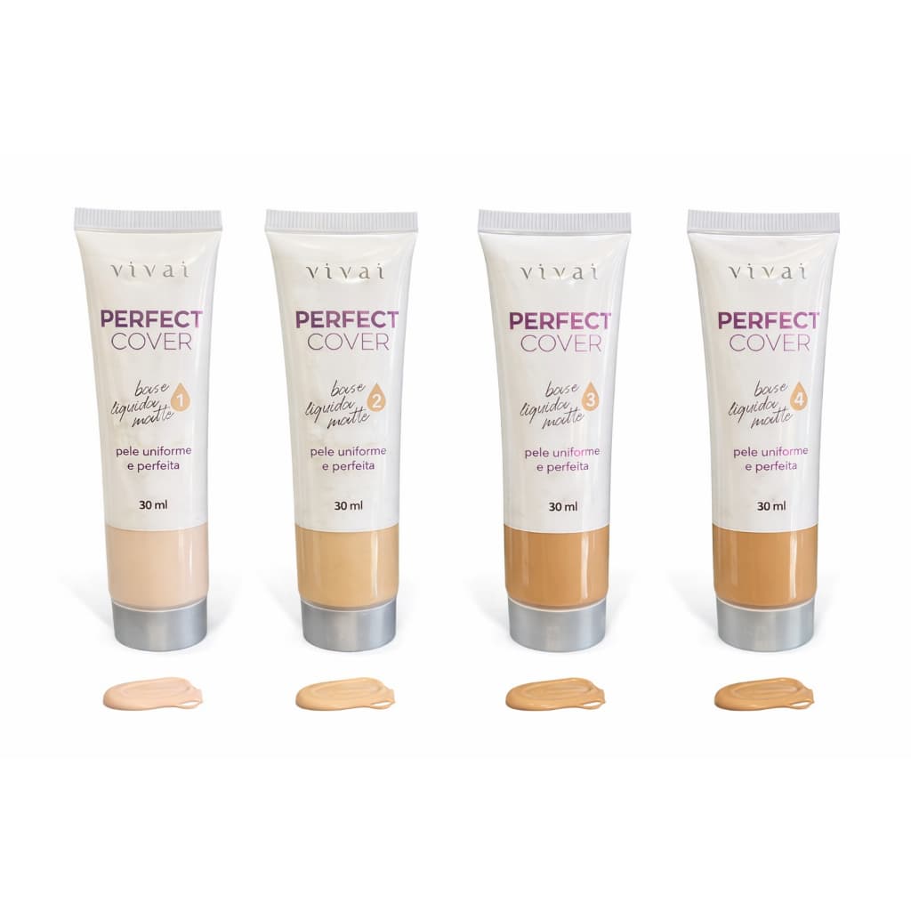 Base Líquida Matte Vivai Perfect Cover 30ml Alta Cobertura Pele Perfeita