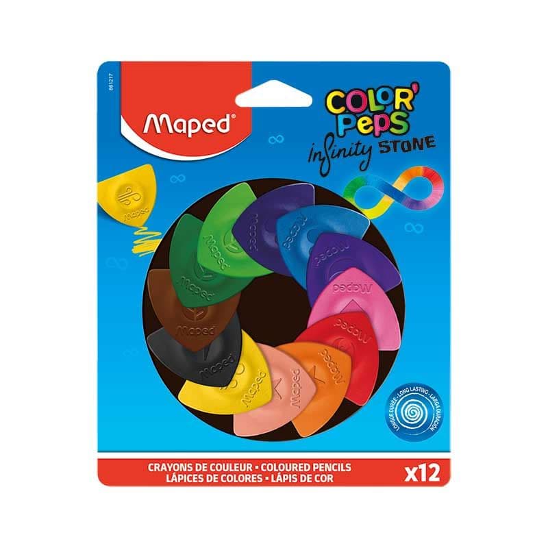 LÁPIS DE COR 12 CORES INFINITY TRIANGULAR STONE MAPED