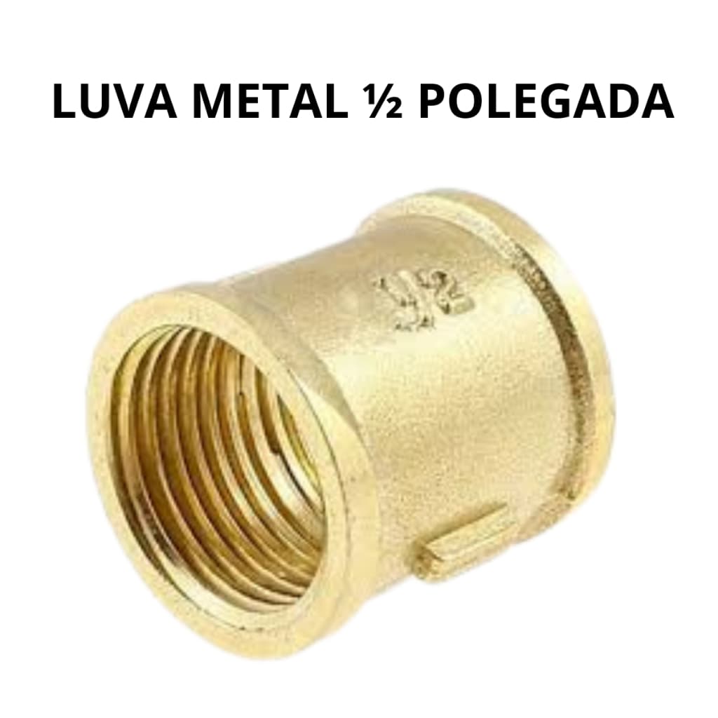 Emenda Luva Latão 1/2 Rosca Fêmea  Gás Encanado Ou Botijão