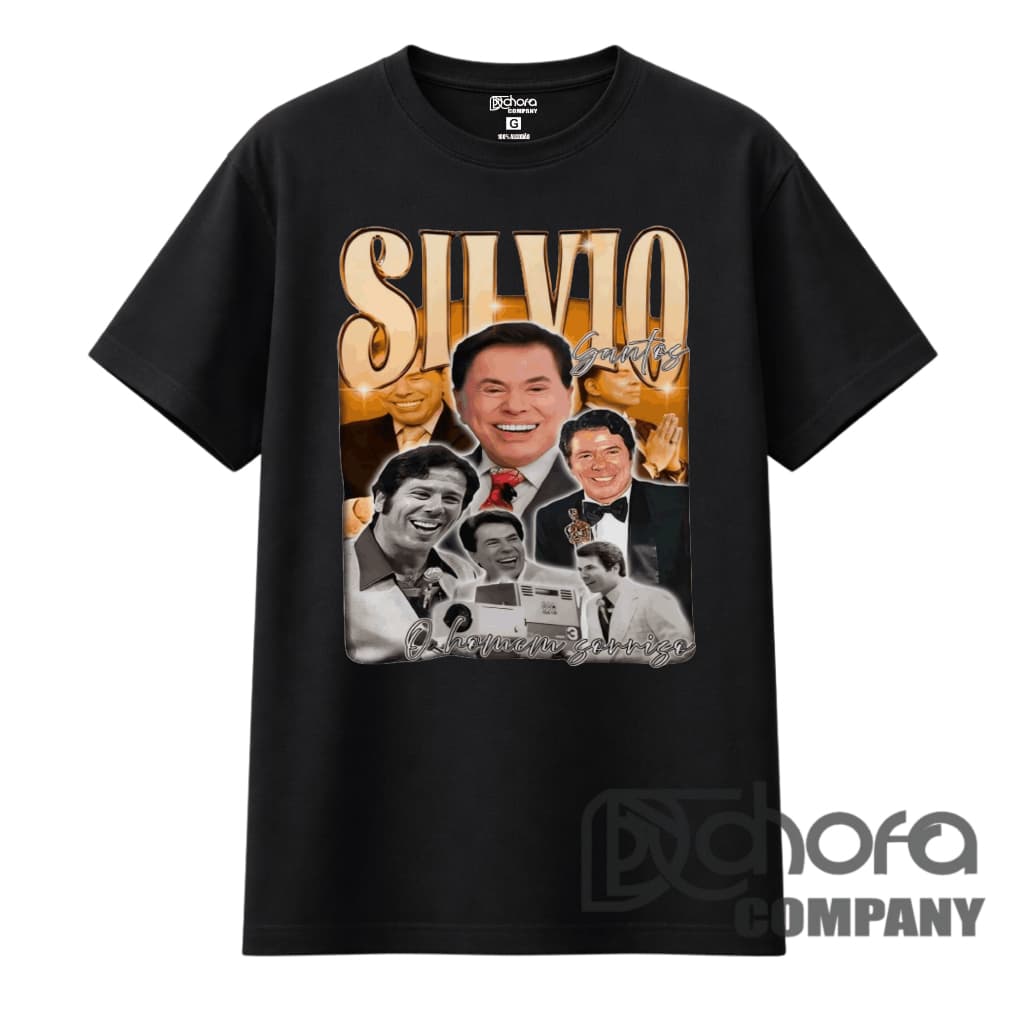 Camisa Estampada  Unissex Silvio Santos 100% Algodao Personalizada