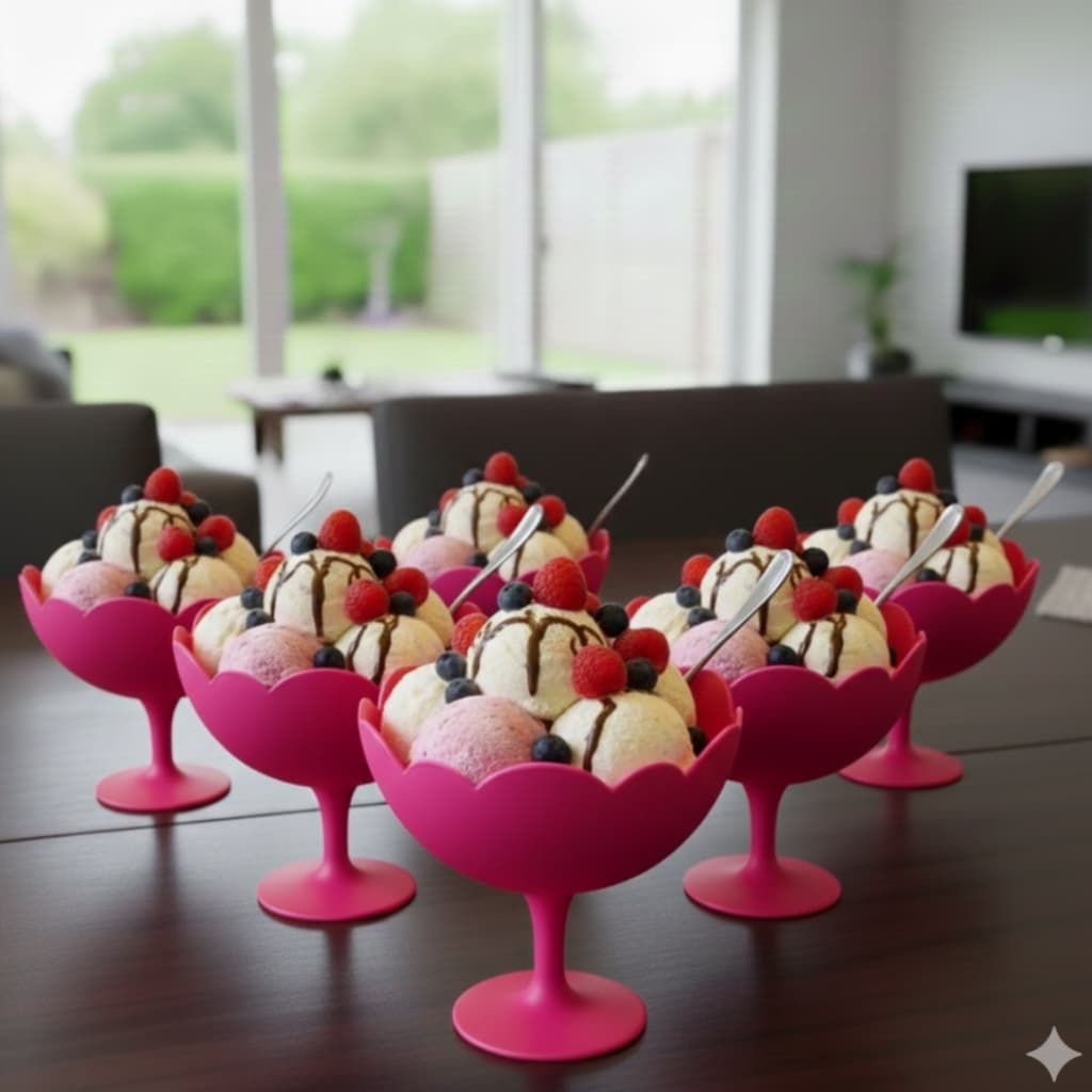 Taças Para Sobremesa De Plástico kit 6 Unidades - Sorvete Açaí Pudim Doces Tortas