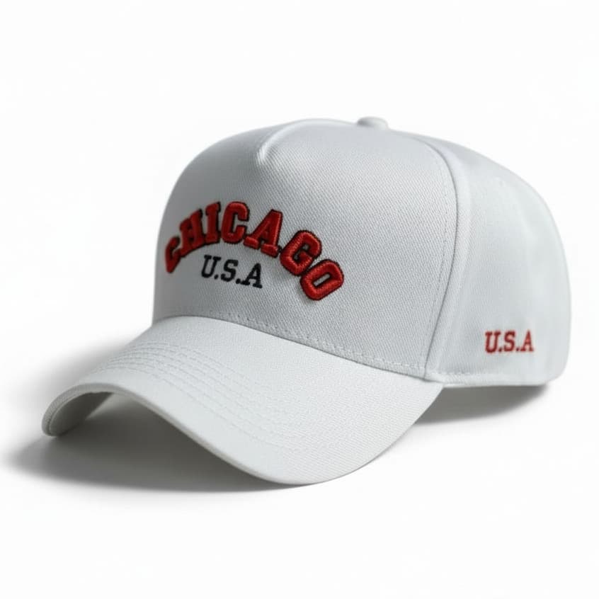 Boné Chicago Snapback Bordado Alta Definição Estilo Baseball Aba Curva Premium