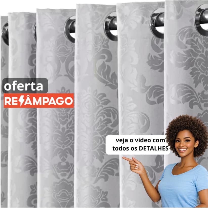 Cortina Grande Sala Quarto 4,00 mts X 2,60mts Tecido Jacquard Jacar Semi Blackout Envio rápido