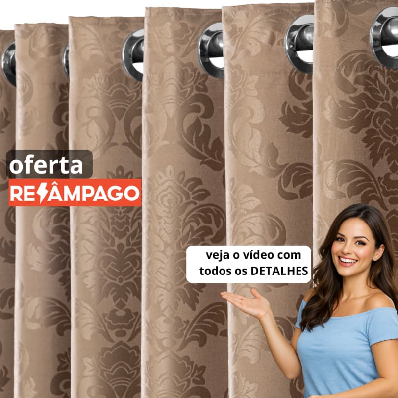 Cortina Jacquard 4x2,6m com Bloqueio Parcial de Luz para Ambientes Modernos