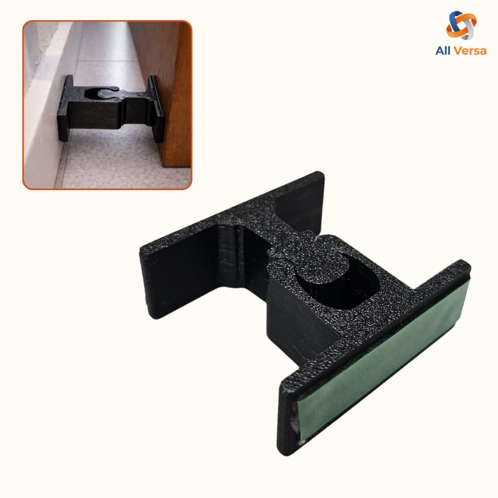 Trava de Porta Sem Furar com Fita 3M – Anti-Batida para Porta de Vidro e Madeira | Ultra Resistente