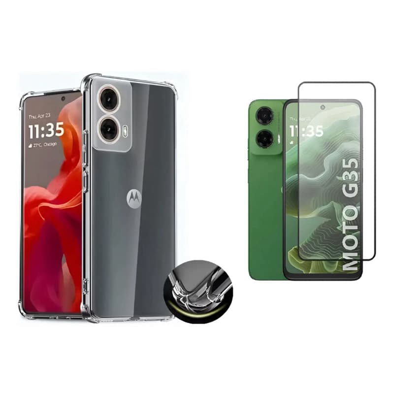 Capa Capinha Anti Impacto + Película  Para Moto G35 6.72