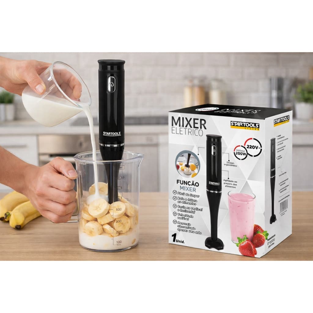 Mixer Eletrico Portatil Copo 700ml 127V ou 220v  Liquidificador Versatil Facil Uso vitamina sucos