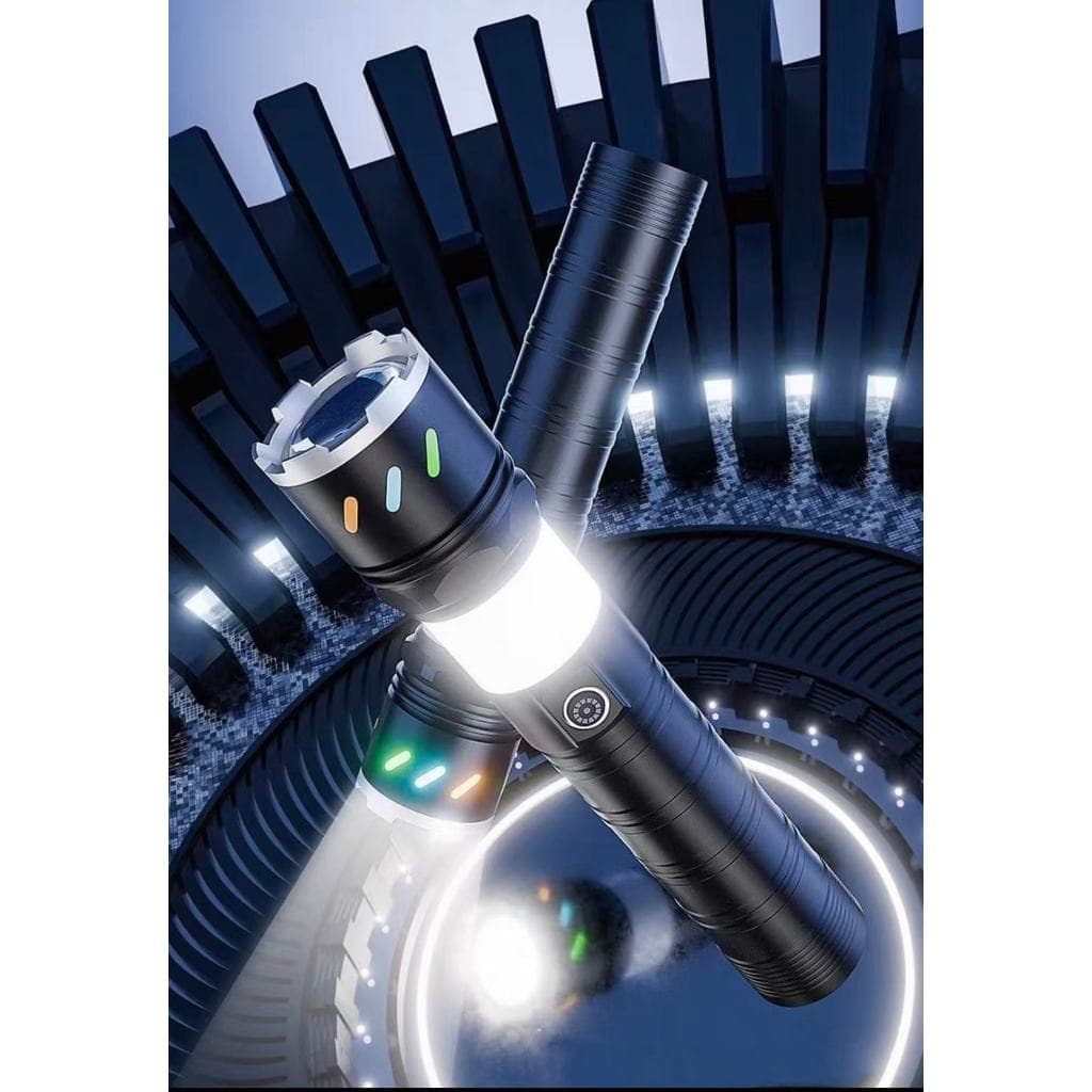 Esta lanterna LED superbrilhante é recarregável e ideal para acampamentos e pesca.