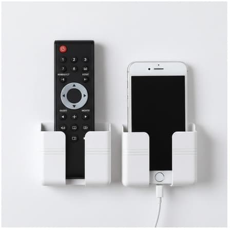 Kit com 2 Suportes de Parede Para Celular Controle c/ Fita Resistente Sem Furar Parede