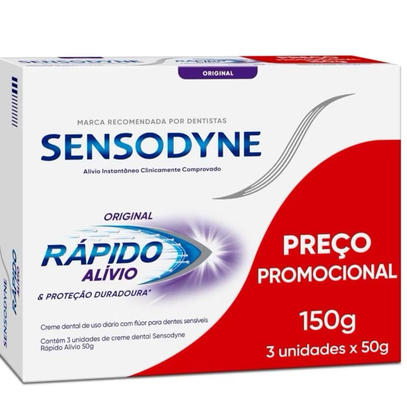 Kit 3 6 Sensodyne Creme Dental Rápido Alívio com 50g Promoção
