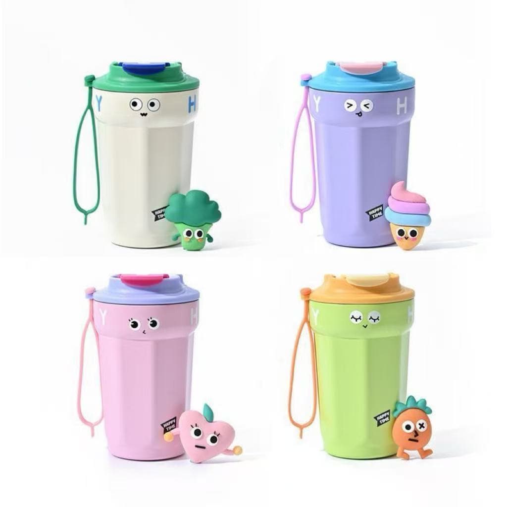 Copo Térmico Caneca Com Alça Copo Café  Chá Água Aço Inoxidável 316 Copo Témica Colorido Fofo