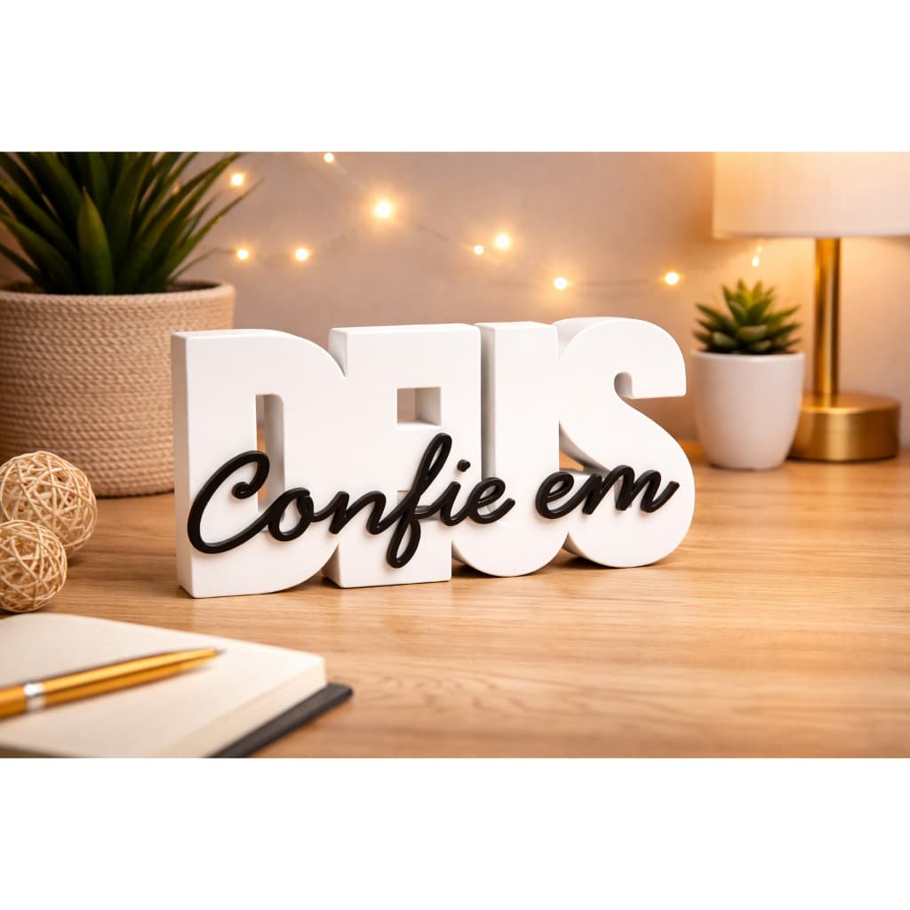 Letreiro Peça Decorativo Confie em Deus