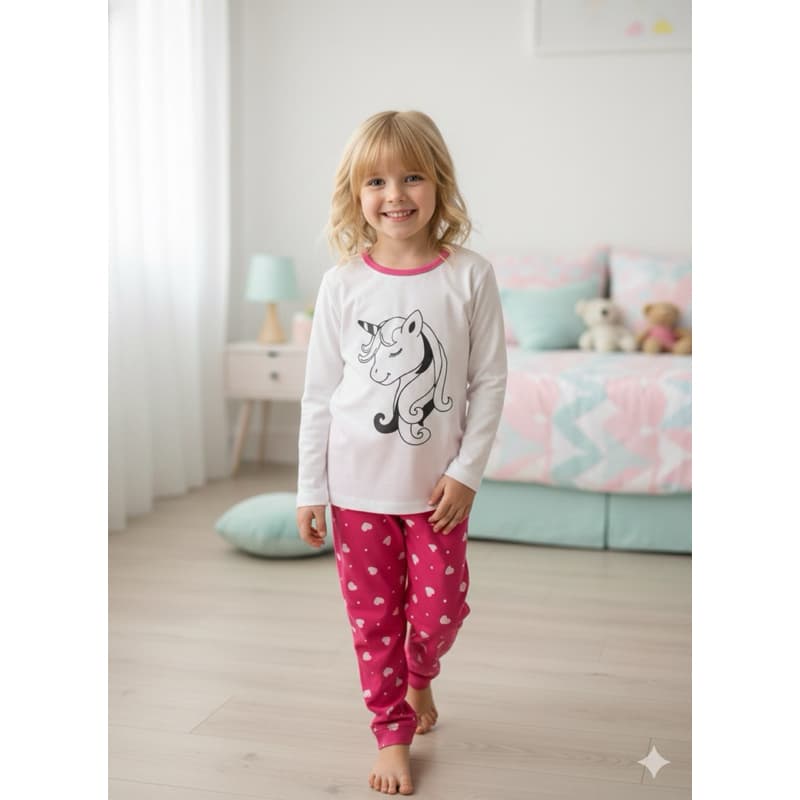 Pijama Longo  Infantil Em Malha Para Colorir