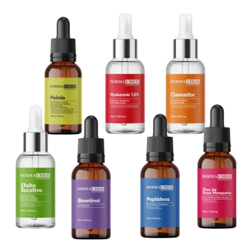 Sérum Facial Dermachem 30ml | Clareador, Secativo, Hyaluronic, Rosa Mosqueta Bioretinol Skincare