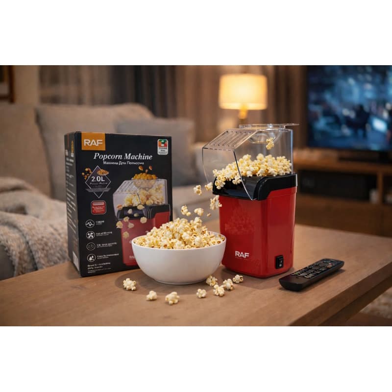 Pipoqueira Elétrica Sem Óleo RAF 1200W 220V – Prepara Pipoca em 3 Minutos