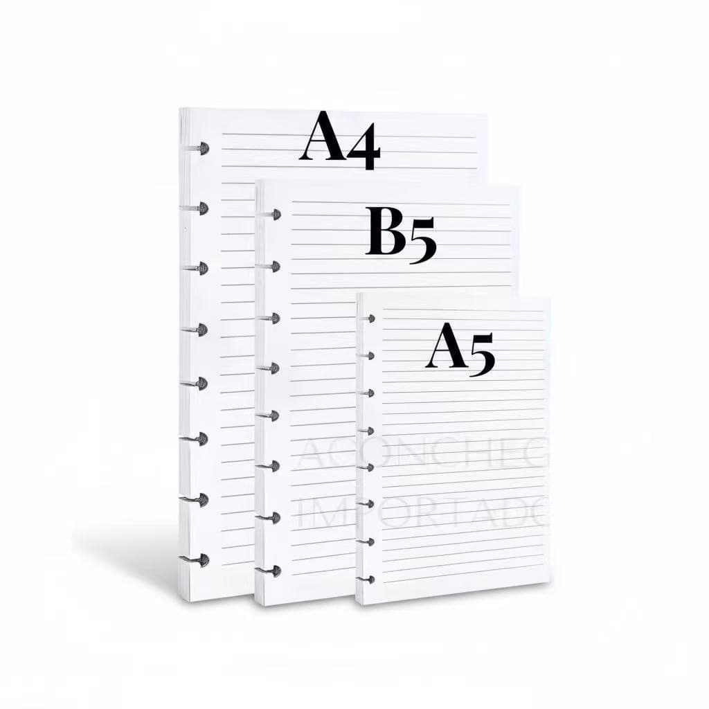 Refil Para Caderno Inteligente A4 A5 B5 Com 80 Folhas Pautadas De Disco Com 8 /10 /11 Furos