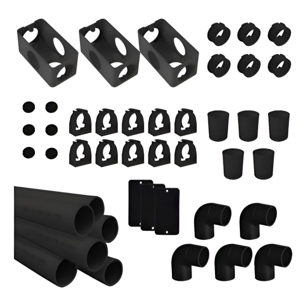 KIT 20M DE ELTRODUTO + CONDULETE 3/4 + ACESSORIOS PARA INSTALAÇÃO PRETO