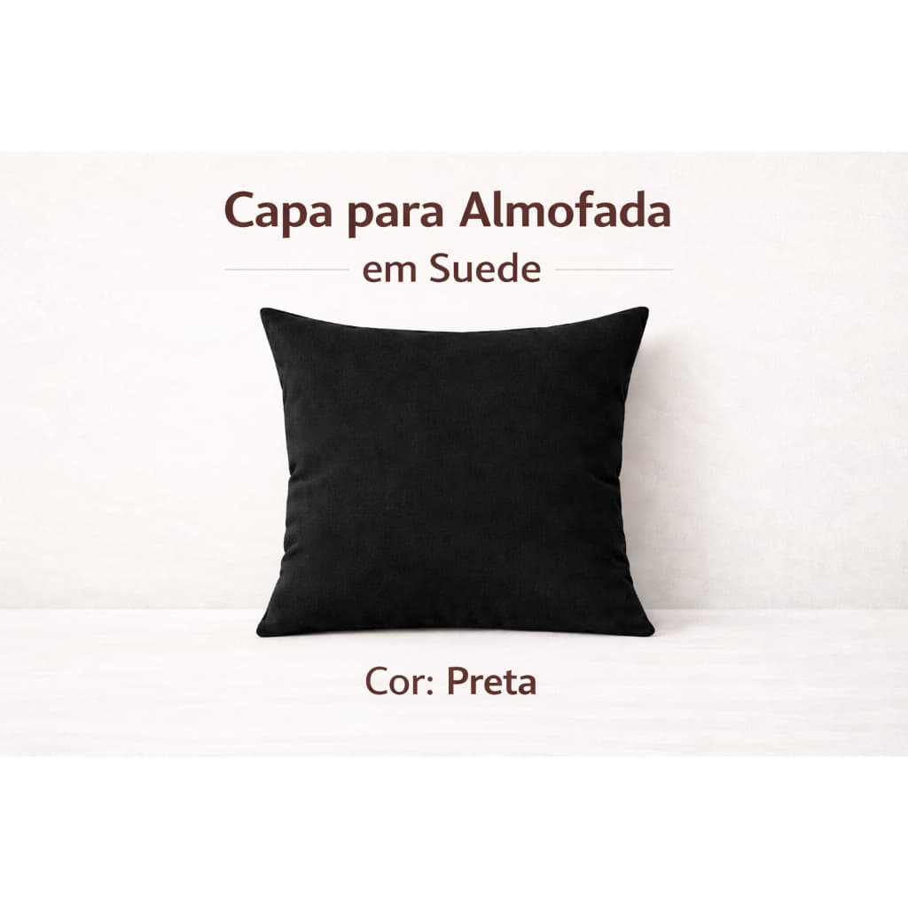 Capa Almofada 45x45 Suede Avulsa Preta