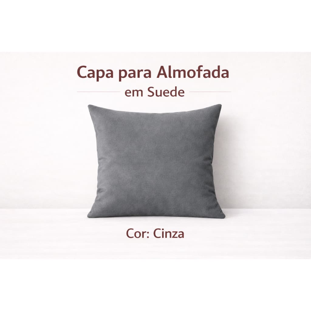 Capa Almofada 45x45 Suede Avulsa Cinza