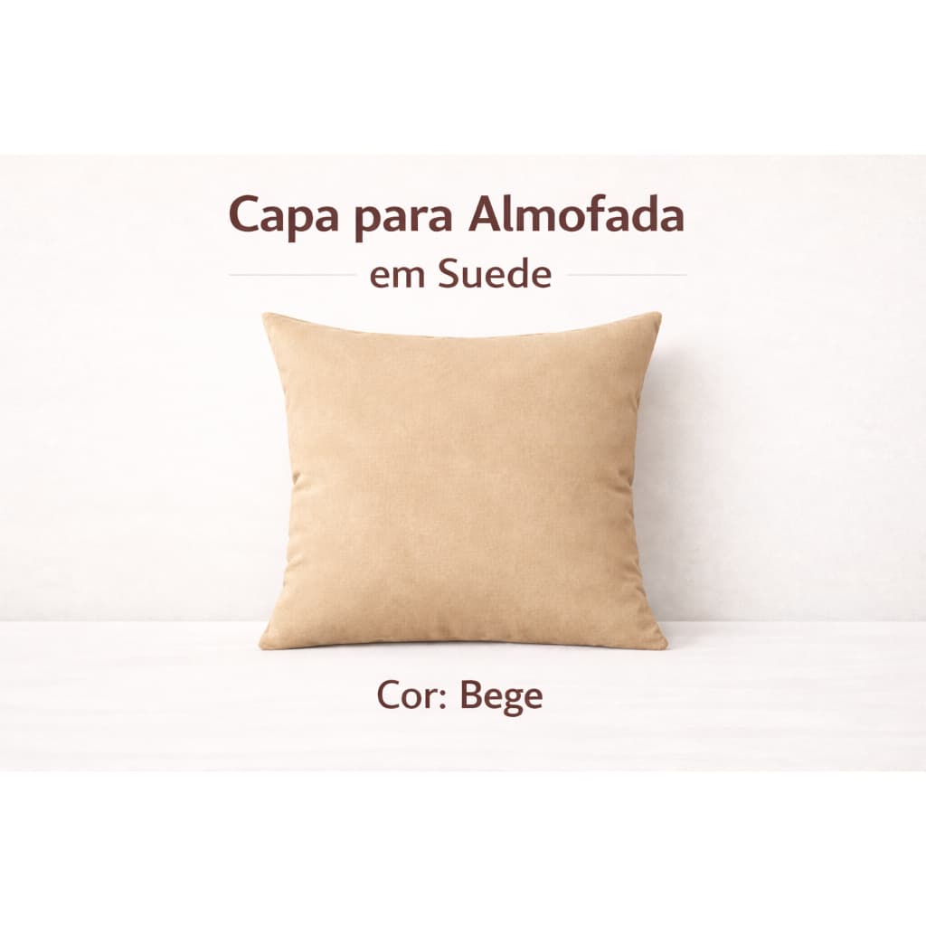 Capa Almofada 45x45 Suede Avulsa Bege