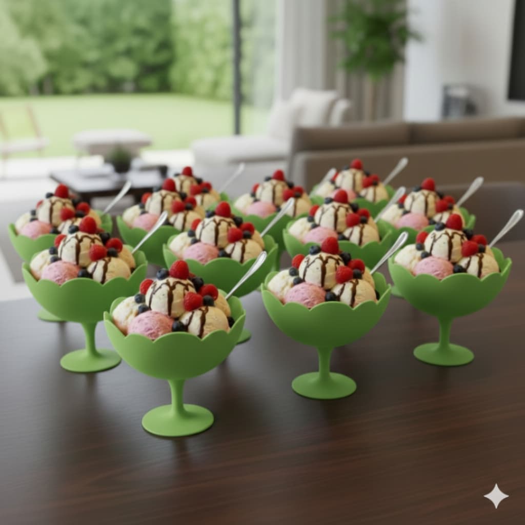 Kit 10 Taça De Plastico Sobremesa Sorvete Pudim Açaí Doces Saladas De Frutas