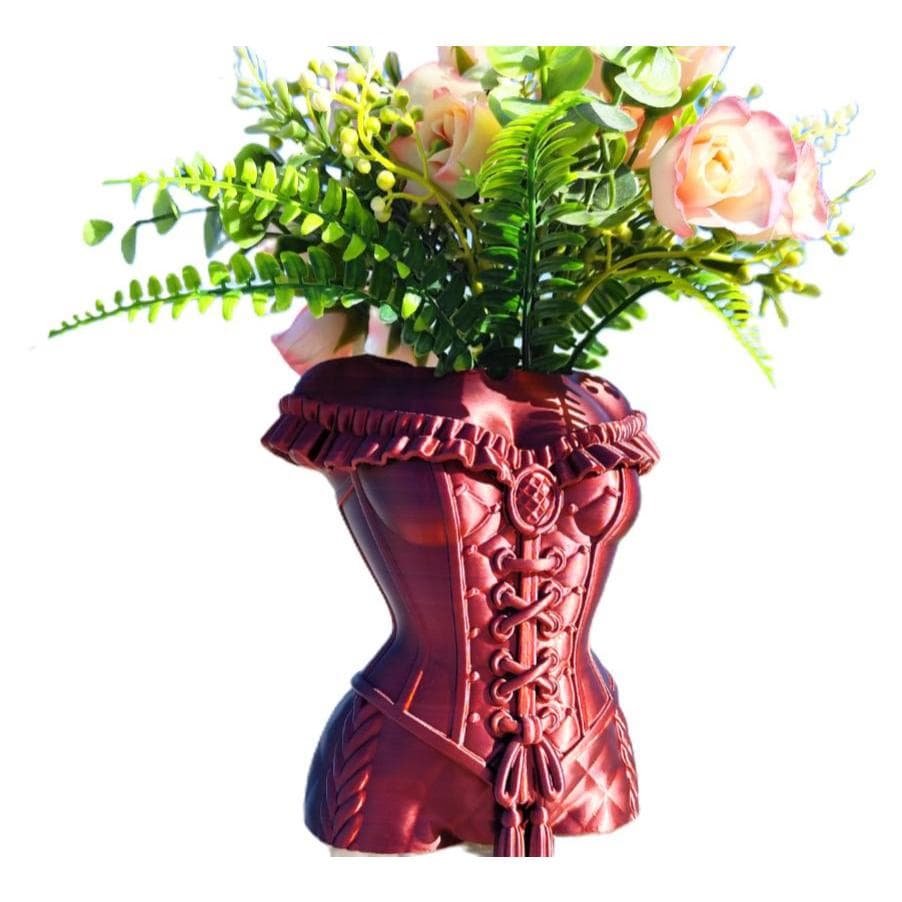 Vaso e Organizador Multiuso Formato Corset – Porta-Joias, Canetas e Pincéis (Impressão 3D) Modelo 1