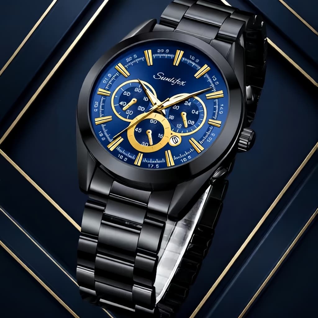 Relógio Masculino Sunlifex 9104 Quartzo aço inoxidável à prova d'água e mostrador luminoso, modelo executivo premium
