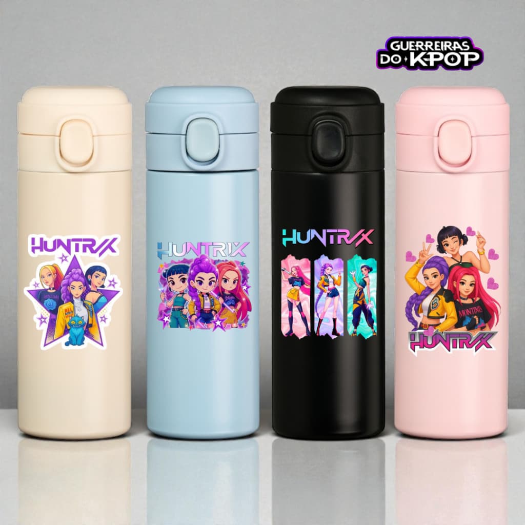 Garrafa Térmica Aço inoxidável 400ml Guerreiras do Kpop Huntrix
