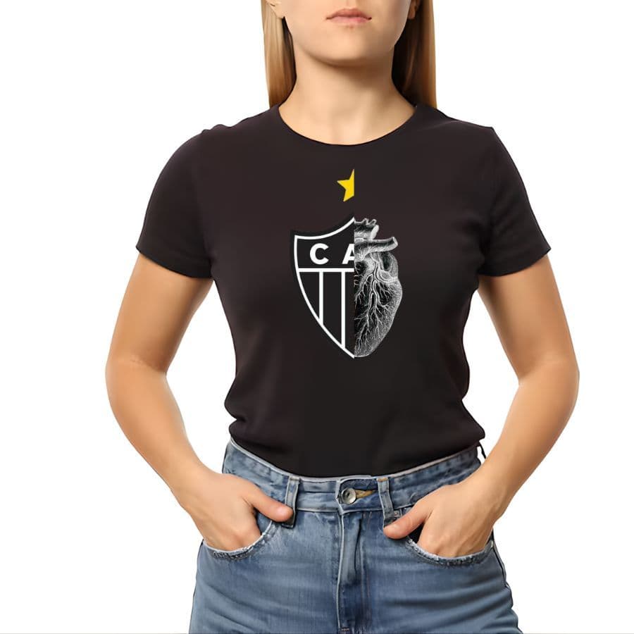 Camiseta T shirt Do Galo Camisa Preta Do Atletico-MG / Blusa Do Galao Da Massa