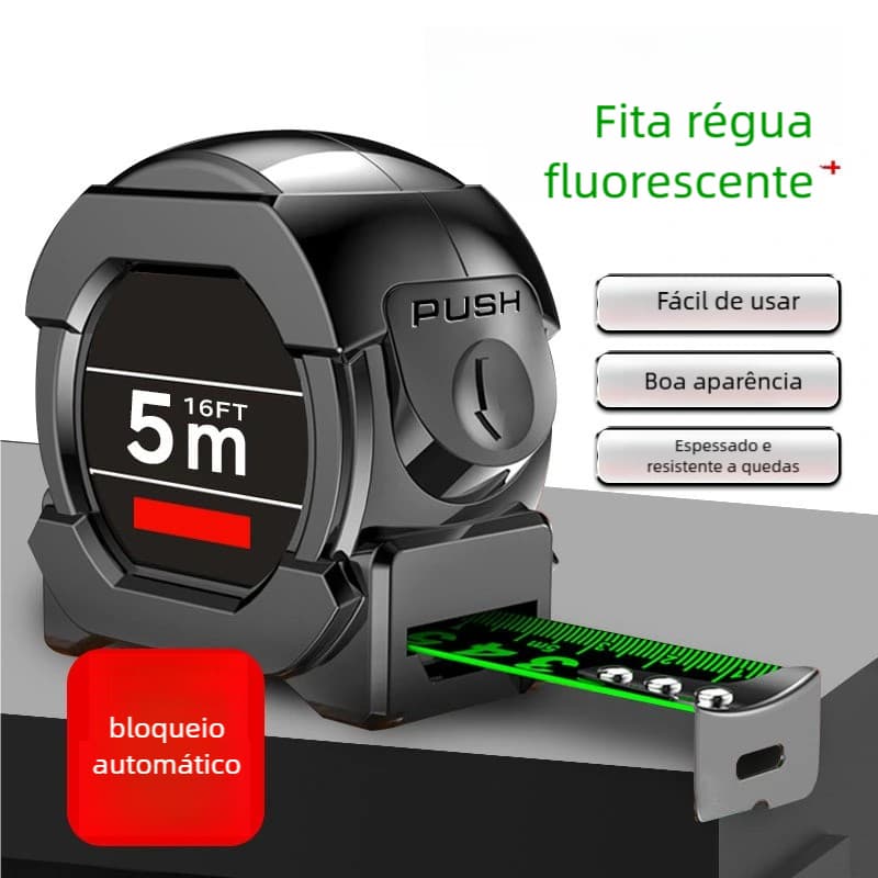 2 Peças/1 Peça Trena Profissional Fita Métrica Fluorescente Com Trava 5M/7.5M/10M