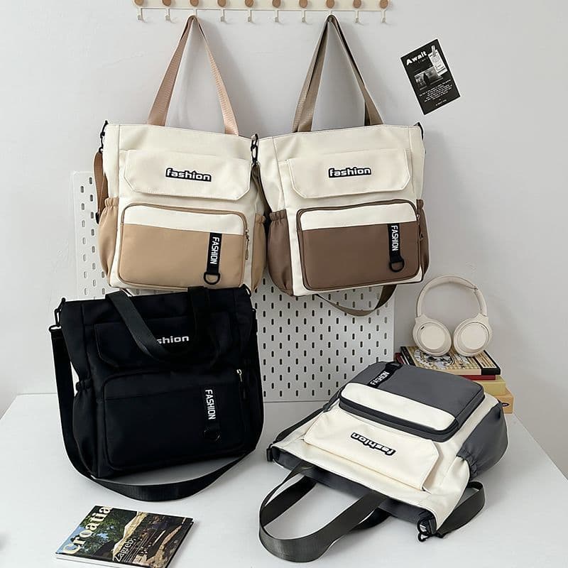 Bolsa Transversal Escolar Unissex Grande Capacidade Nylon Estilo Coreano para Estudantes