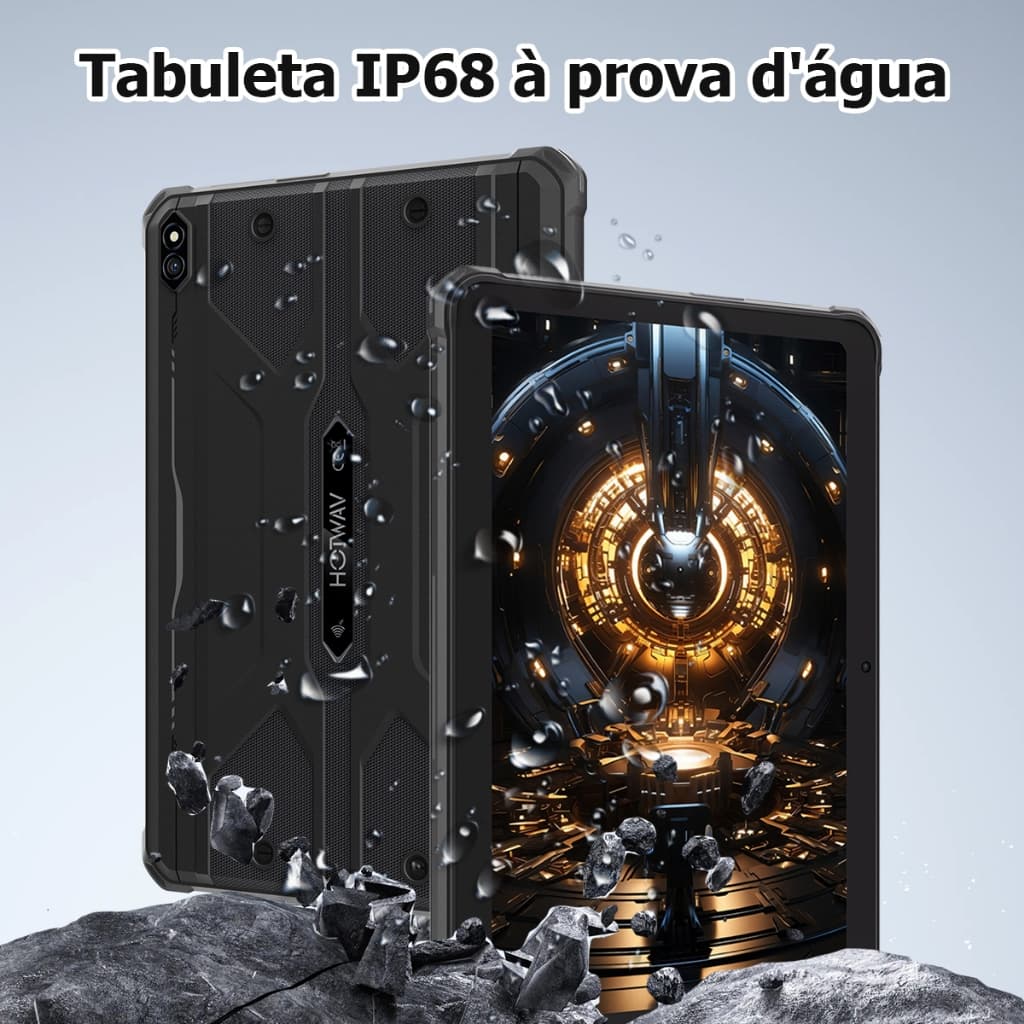 HOTWAV Tablets R8 8GB + 128 GB suporta reconhecimento facial, IP68 à prova d'água, à prova de poeira e à prova de quedas