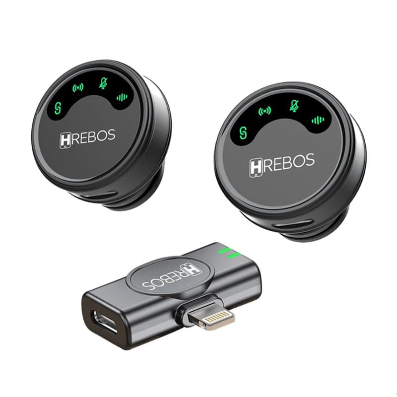 Microfone de Lapela Redondo Magnético Lightning para iPhone Hrebos Premium