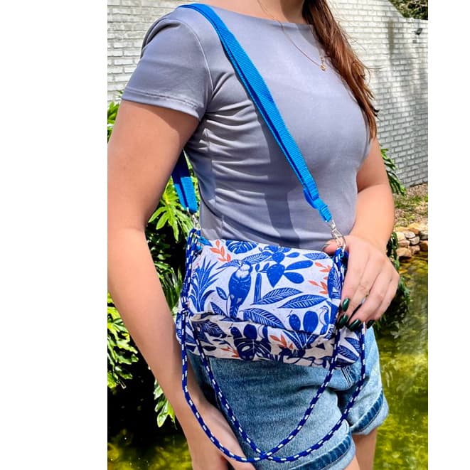 Bolsa Estampada 2 em 1 com Alça de Corda – Novidade