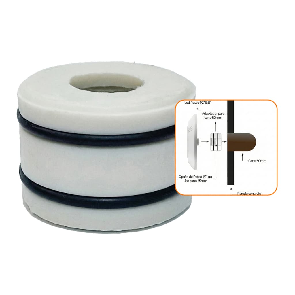 Adaptador Para Refletores Led Piscina Rosca Interna Cano De 50mm - Brustec Iluminação Externa Fixação Rápida