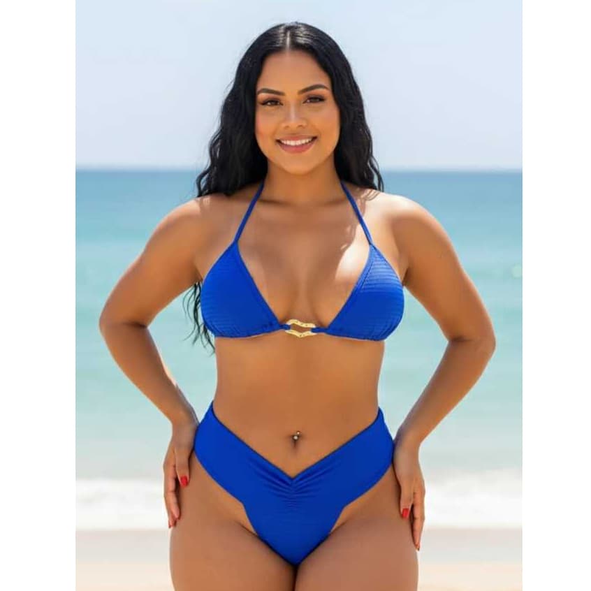 Biquíni efeito lipo moda praia cortininha calcinha cintura alta biquini modelador biquini GG