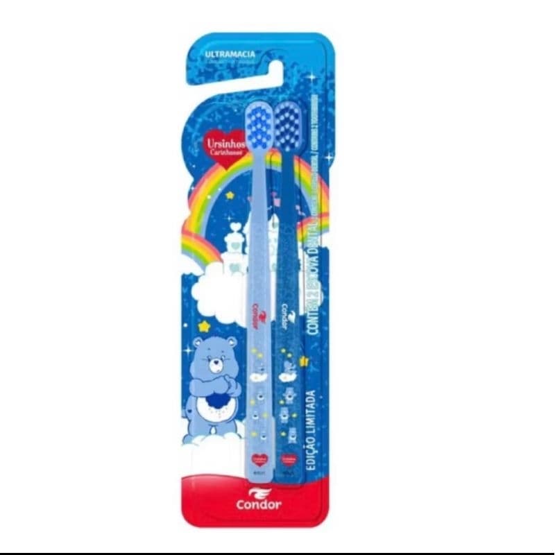 kit 2 unidades escova ursinhos carinhosos Azul ou Rosa