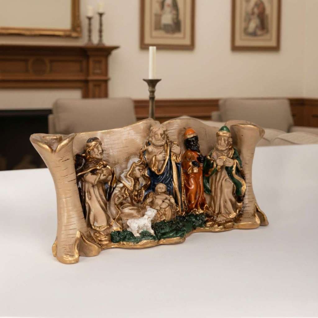 Presepio Gesso Completo Decorativo Para Sala E Aparador