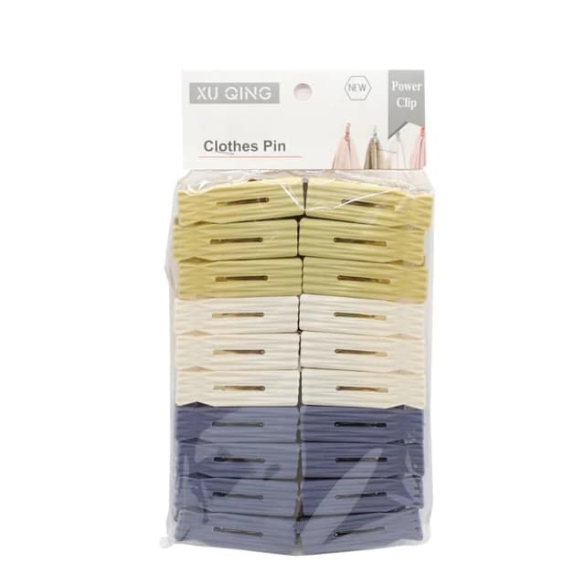 Prendedor de Roupa Plástico Reforçado Kit 20 Unidades Cores Sortidas Resistente Durável