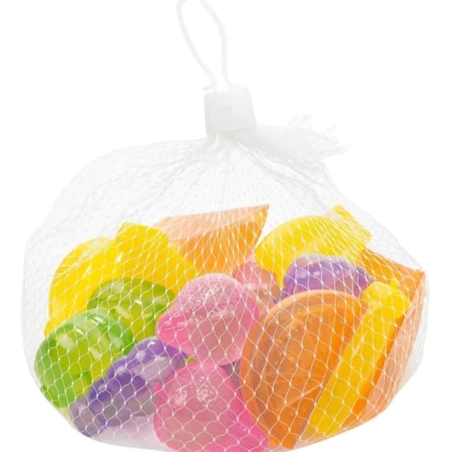 Gelo reutilizável frutas coloridas kit 9 unidades bebidas drinks sucos água bares festas churrascos