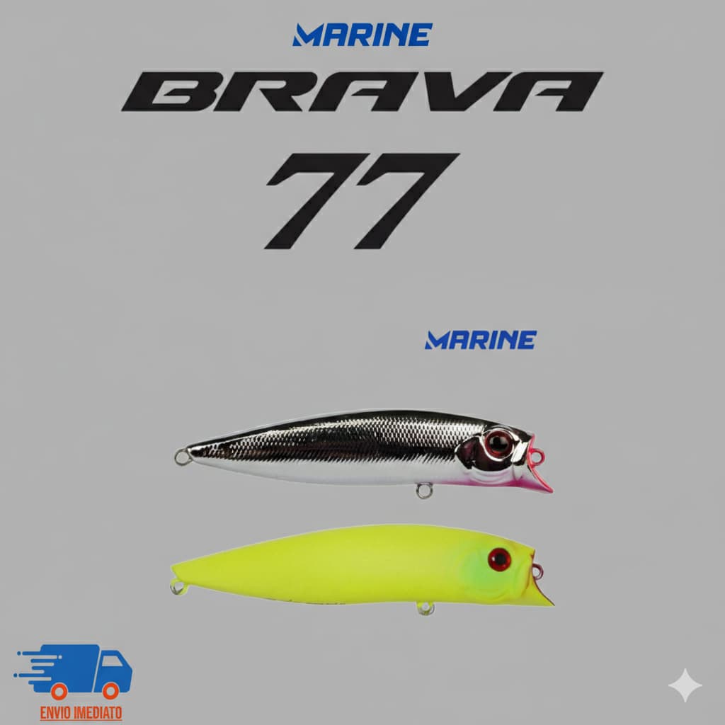 Kit C/2 Isca Artificial Meia Água Com Sistema Magnético Marine Sports Brava 77 / 7.2g