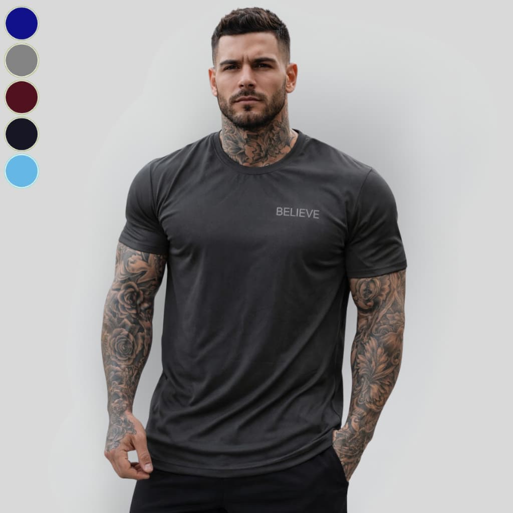 Camiseta Masculina Dry Fit Furadinho Academia Poliéster Com Elastano Premium.