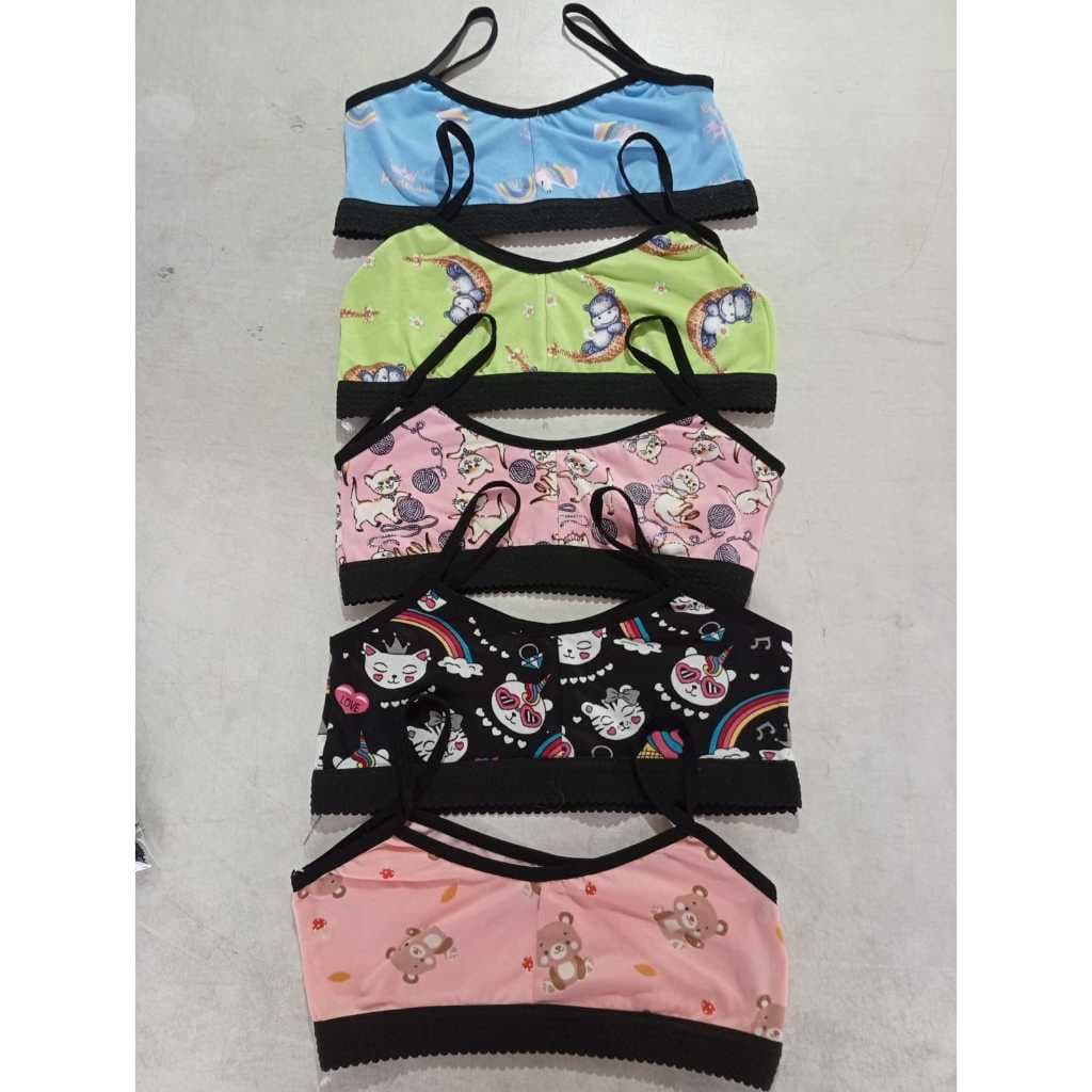 Kit com 5 Top infantil suede  estampado