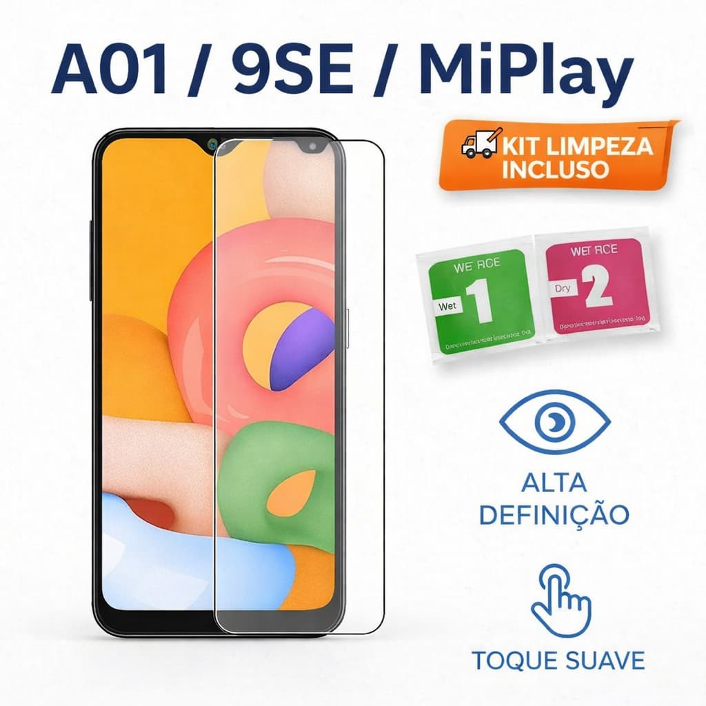 Película de Vidro Temperado Premium Full Cover 3D para Samsung A01 / 9SE / MiPla 📱🛡️ 🚚🇧🇷