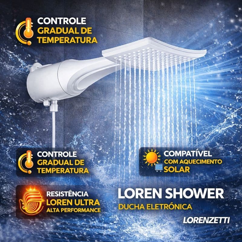 Chuveiro Lorenzetti Loren Shower Eletrônico 5500W 110V Ducha Potente