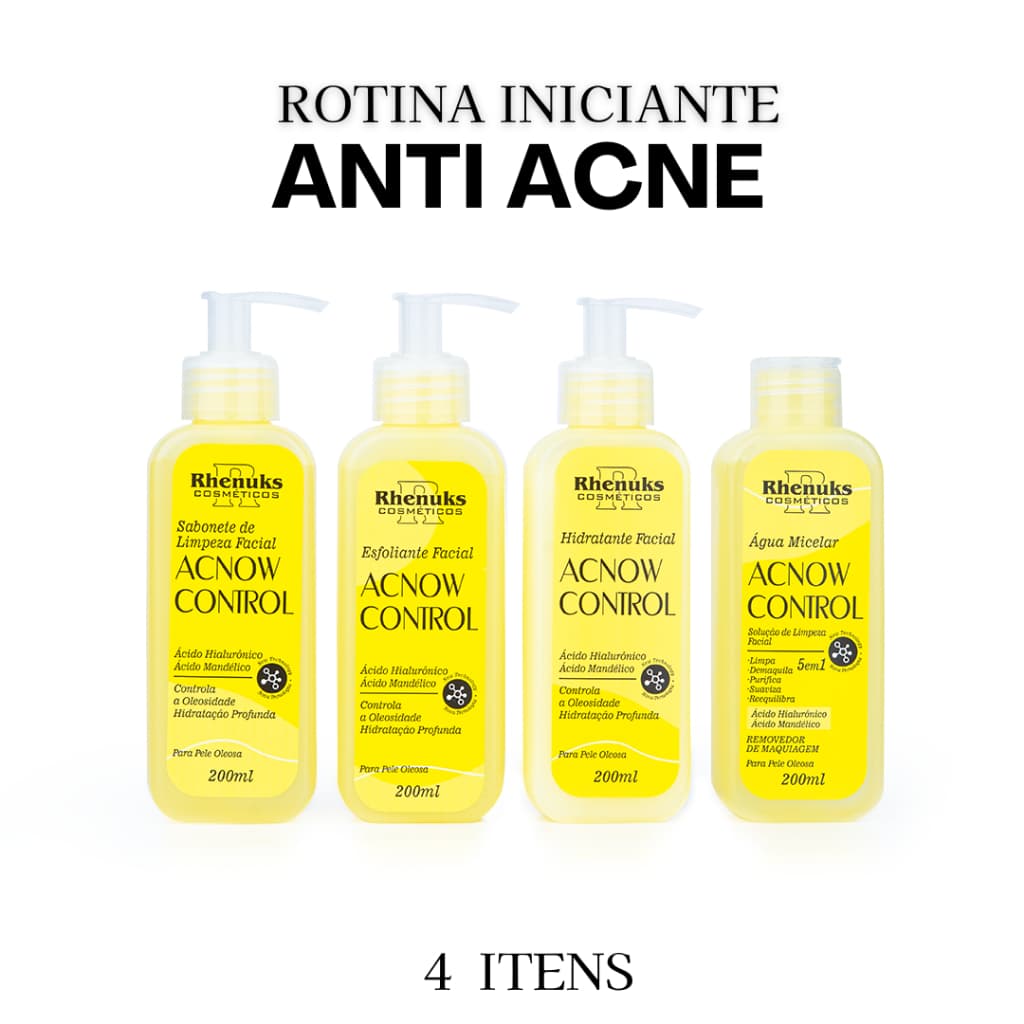 Kit Skincare  Anti Acne e Cravos com Hialurônico e Vitamina A Completo  Rhenuks - 4 Itens